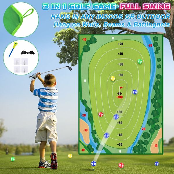 Golf Chipping Game,Upgrade Indoor Velcro Golf Chipping,Perfect Outdoor Games for Kids Golf Game & Practice