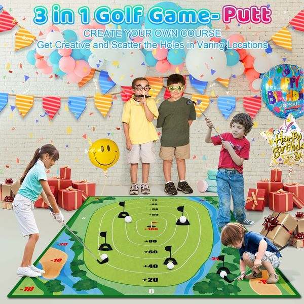 Golf Chipping Game,Upgrade Indoor Velcro Golf Chipping,Perfect Outdoor Games for Kids Golf Game & Practice