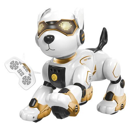 Robot Dog Toy for Kids, Programmable Remote Control Robot Puppy with Voice & Touch Sensors, Dancing & Singing (Gold)