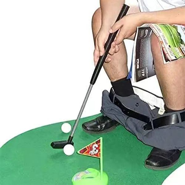 Toilet Golf Game,Practice Mini Golf in Any Restroom Bathroom,Funny White Elephant Gag Gifts for Golfer,Useful White Elephant Gift Ideas,Golf Gifts