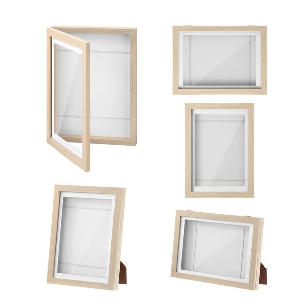 5 Pcs Art Frames Kids Craft Artwork Projects Drawings Display Family Photo Storage A4 150 Pictures Portrait Canvas Children Wall Tabletop Decor Wooden