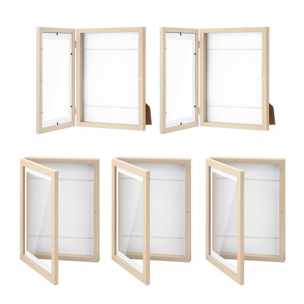 5 Pcs Art Frames Kids Craft Artwork Projects Drawings Display Family Photo Storage A4 150 Pictures Portrait Canvas Children Wall Tabletop Decor Wooden