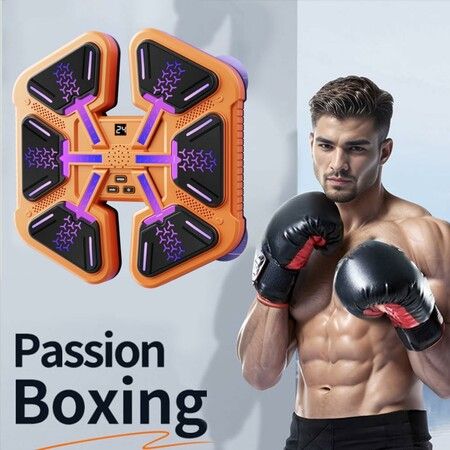 Music Boxing Machine with Boxing Gloves, Boxing Game Equipment Workout Punching Machine for Teenagers Boys Girls Gifts (Orange)