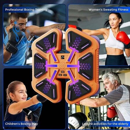 Music Boxing Machine with Boxing Gloves, Boxing Game Equipment Workout Punching Machine for Teenagers Boys Girls Gifts (Orange)