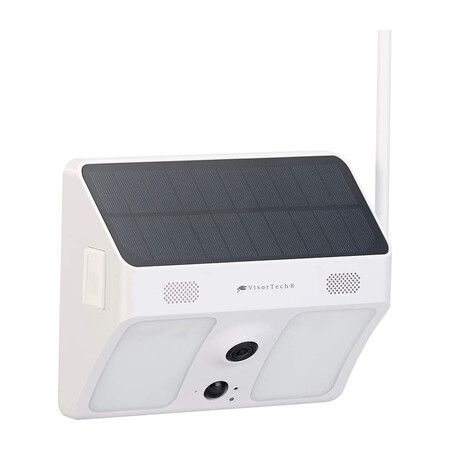 Wireless WiFi IP Camera with Floodlight, Full HD, Solar Panel, App, White