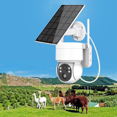 WiFi Security Camera 4MP Outdoor Solar Powered 2.4G 360 Degree View Pan Tilt Home Security System With Motion Detection Full Color Recording