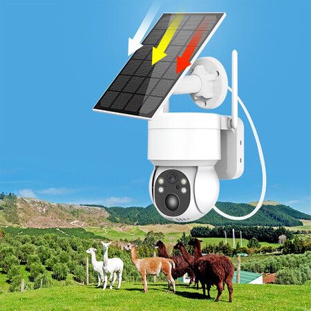 WiFi Security Camera 4MP Outdoor Solar Powered 2.4G 360 Degree View Pan Tilt Home Security System With Motion Detection Full Color Recording