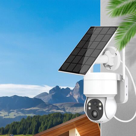 WiFi Security Camera 4MP Outdoor Solar Powered 2.4G 360 Degree View Pan Tilt Home Security System With Motion Detection Full Color Recording