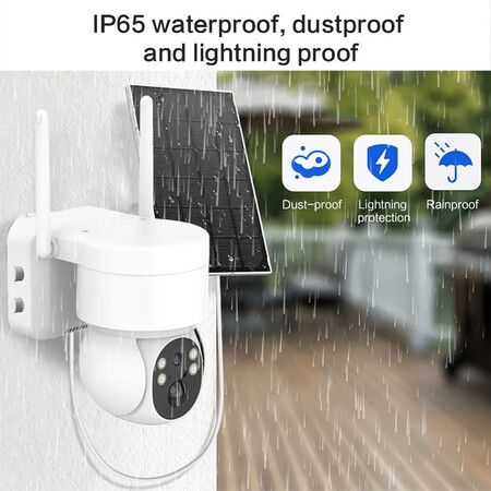 WiFi Security Camera 4MP Outdoor Solar Powered 2.4G 360 Degree View Pan Tilt Home Security System With Motion Detection Full Color Recording