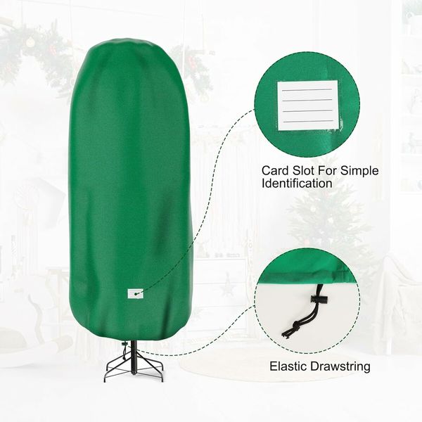 9FT Christmas Tree Storage Cover, Tear Resistant Adjustable 9 FT Christmas Tree Storage Bag for Artificial Tree Standing, Green