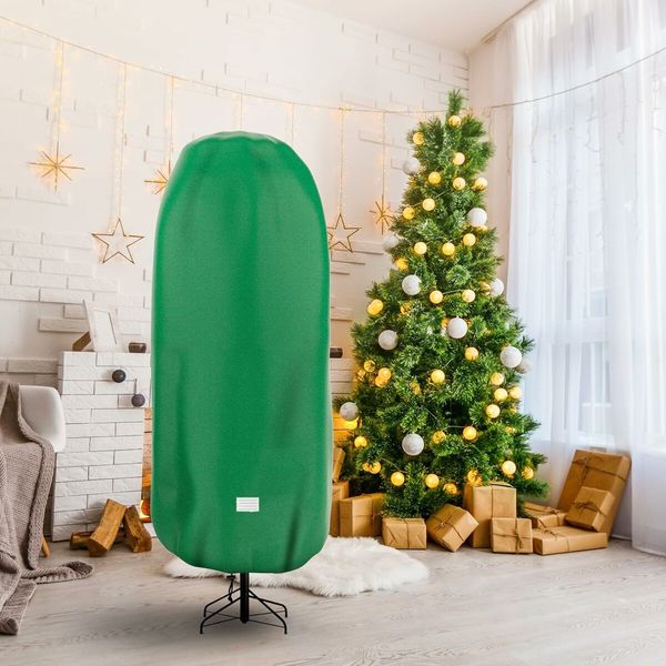 9FT Christmas Tree Storage Cover, Tear Resistant Adjustable 9 FT Christmas Tree Storage Bag for Artificial Tree Standing, Green