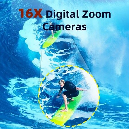 Underwater Camera,4K 48MP Autofocus Waterproof Camera with 16X Zoom Selfie Dual Screens,11FT Compact Digital Camera,Fill Light Camera (YELLOW)