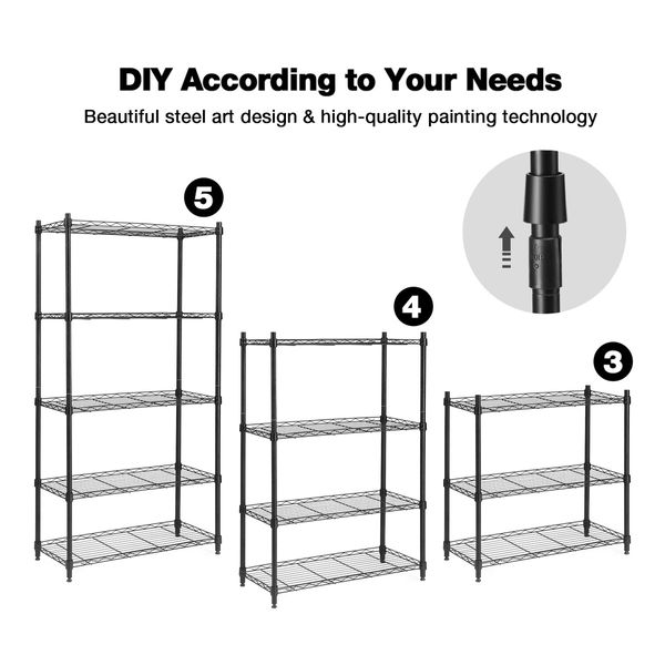 5 Tier Plant Stand Metal Corner Shelf Flower Pot Shelving Unit Bookshelf Tall Storage Display Rack Garden Planter Holder Organizer Heavy Duty Black