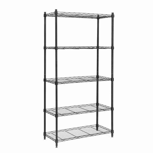 5 Tier Plant Stand Metal Corner Shelf Flower Pot Shelving Unit Bookshelf Tall Storage Display Rack Garden Planter Holder Organizer Heavy Duty Black