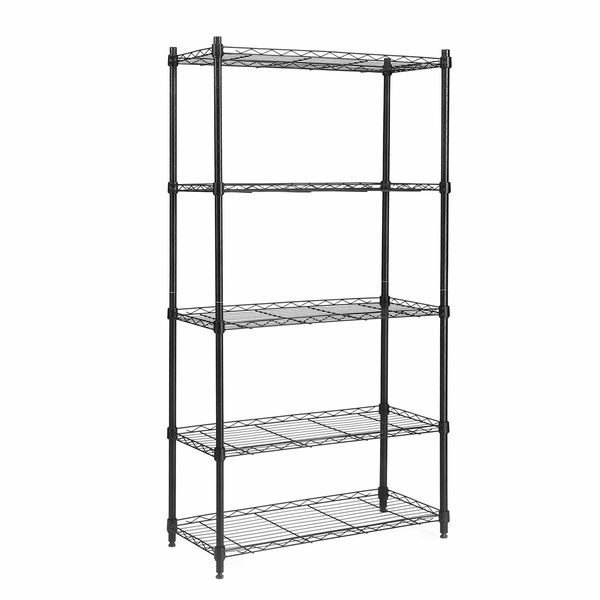 5 Tier Plant Stand Tall Metal Flower Pot Corner Shelf Bookshelf Storage Display Shelving Unit Garden Holder Rack Planter Organizer Heavy Duty Black