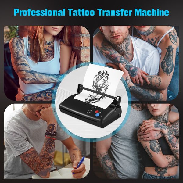 Tattoo Stencil Printer Maker Thermal Transfer Drawing Copier Tattooing Body Art Machine Portable DIY Project Supplies with 30 A4 Paper for Artist Shop