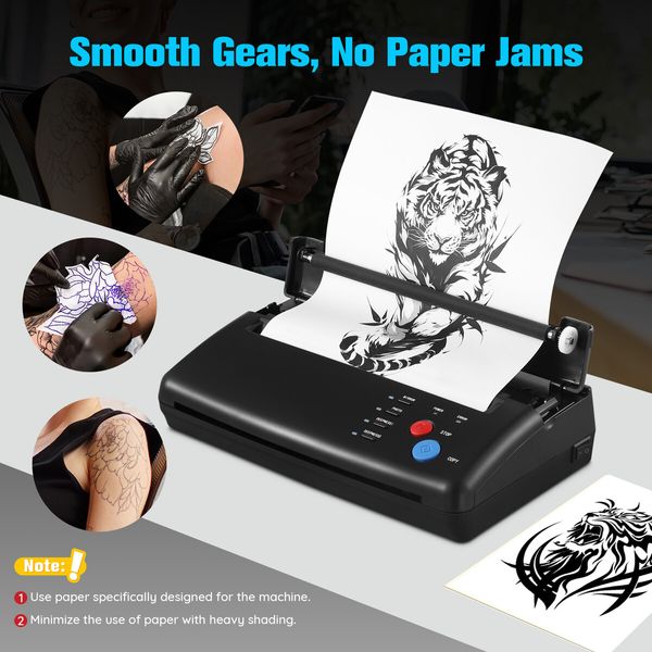 Tattoo Stencil Printer Maker Thermal Transfer Drawing Copier Tattooing Body Art Machine Portable DIY Project Supplies with 30 A4 Paper for Artist Shop