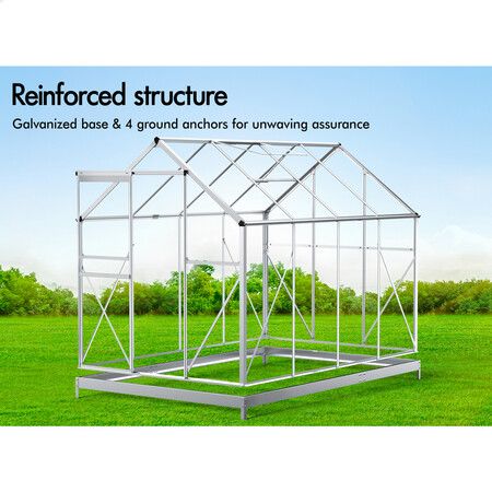 ALFORDSON Greenhouse Aluminium Polycarbonatel Garden Storage Shed 2.5x1.9x1.8M