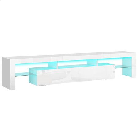 ALFORDSON Entertainment Unit TV Stand LED Light 200cm White