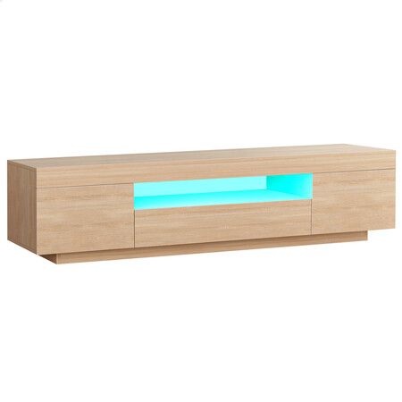 ALFORDSON Entertainment Unit TV Cabinet Stand LED 180cm Oak