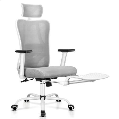 ALFORDSON Mesh Office Chair Ergonomic Executive Seat Grey White