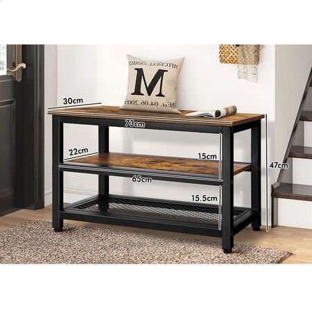 ALFORDSON Shoe Bench Storage Rack Industrial 3 Shelves