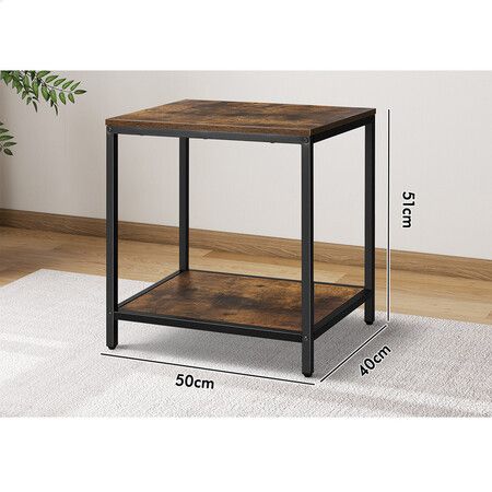 ALFORDSON Side Table Coffee Table Sofa End 2-Tier Industrial Storage Shelf