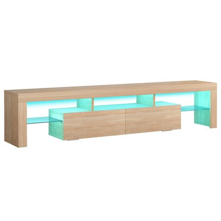 ALFORDSON Entertainment Unit TV Stand LED Light 180cm Oak