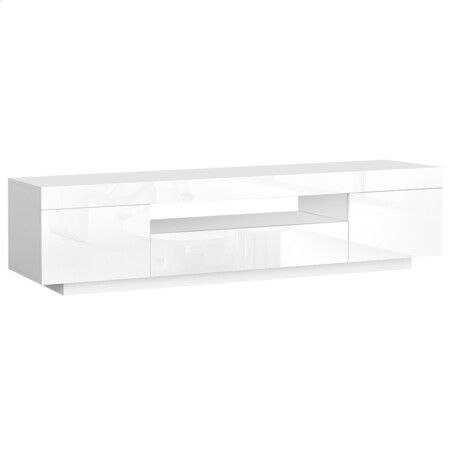 ALFORDSON Entertainment Unit 180cm TV Cabinet Stand LED Light Gloss White