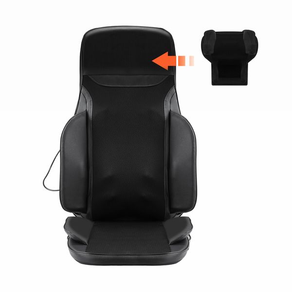 Full Body Massage Cushion Shiatsu Back Neck Massager Chair Pad Massaging Seat Kneading Rolling Heat Vibration with Remote Pillow Homasa