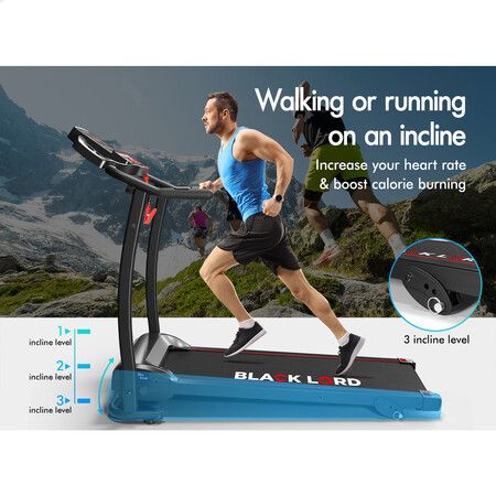 BLACK LORD Treadmill Electric Exercise Running Machine Foldable Home Gym Fitness