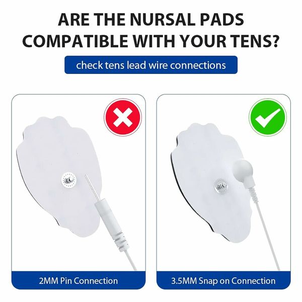 TENS/EMS Unit Replacement Pads 20 Pack 3.5mm Snap Electrode Patches for Electrotherapy, Reusable Self-Adhesive Electrodes Pads