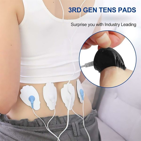TENS/EMS Unit Replacement Pads 20 Pack 3.5mm Snap Electrode Patches for Electrotherapy, Reusable Self-Adhesive Electrodes Pads