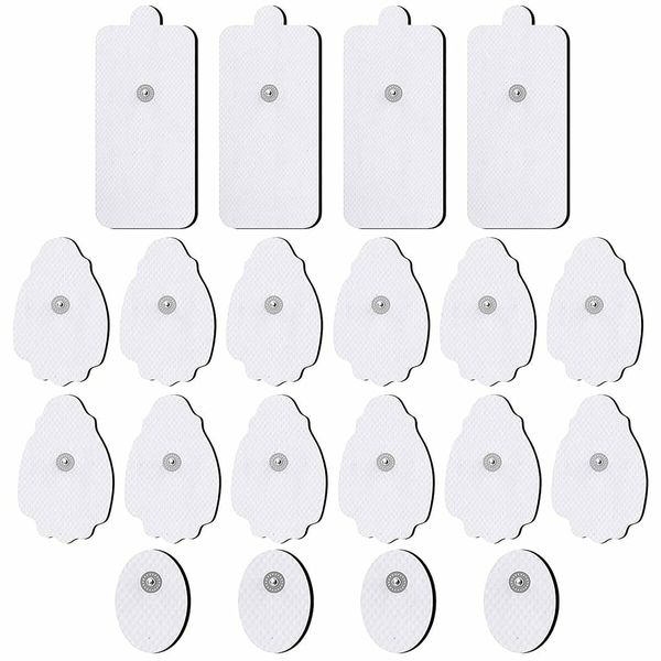 TENS/EMS Unit Replacement Pads 20 Pack 3.5mm Snap Electrode Patches for Electrotherapy, Reusable Self-Adhesive Electrodes Pads