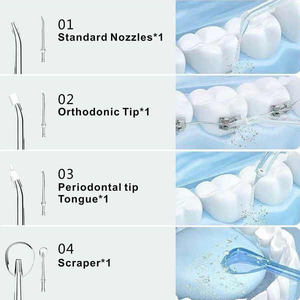 Oral Irrigator for Teeth Cleaner, 5 Modes and 4 Jet Tips, IPX7 Waterproof,300ML Detachable Water Tank for Home and Travel (Green)