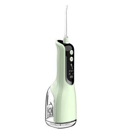 Oral Irrigator for Teeth Cleaner, 5 Modes and 4 Jet Tips, IPX7 Waterproof,300ML Detachable Water Tank for Home and Travel (Green)