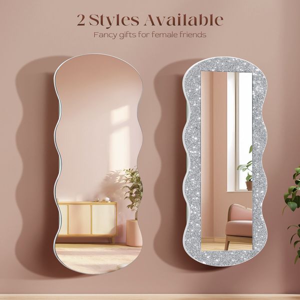 Lockable Mirror Cabinet Jewellery Box Armoire Door Wall Mounted Makeup Cosmetic Beauty Organiser Case with LED Lights Bedroom Dressing 44x10x106cm