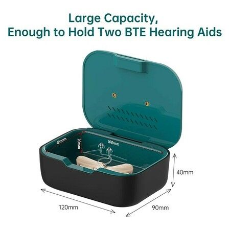 Hearing Aids Dryer Dehumidifier Led Uv Drying Case Timing and 2 Temperature Mode Type C Power Hearing Aid Maintenance Care Accessory