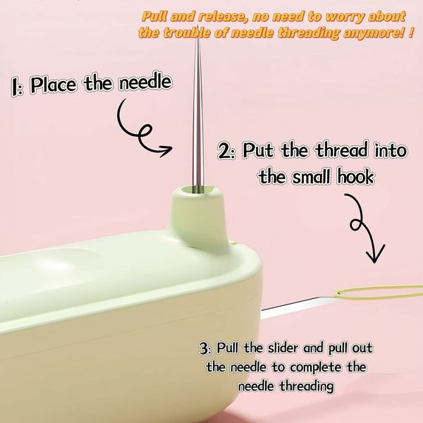 2 in 1 Automatic Needle Threaders Seam Ripper,Quilting Supplies Sewing Kit,Quick Sewing Machine Loop Needle Threaders,3 Pack