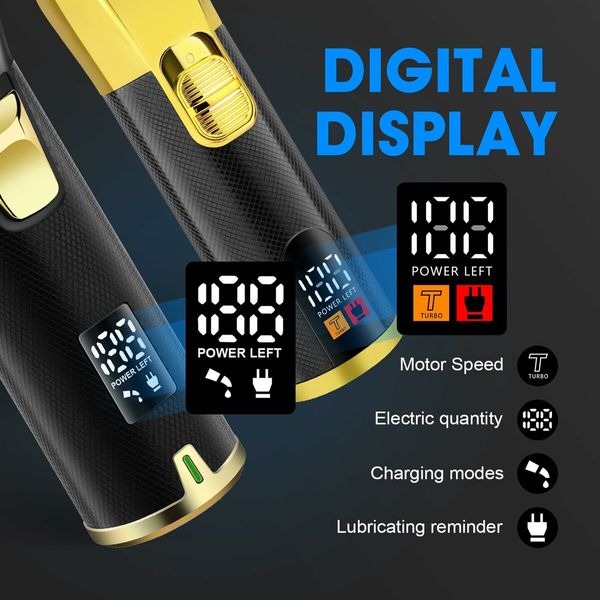 Professional Hair Clippers Set for Men Cordless Barber Kit for Haircut Trimmers Set Hair Cutting Kit with LED Display & Rechargeable