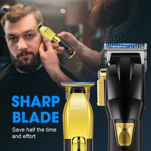 Professional Hair Clippers Set for Men Cordless Barber Kit for Haircut Trimmers Set Hair Cutting Kit with LED Display & Rechargeable