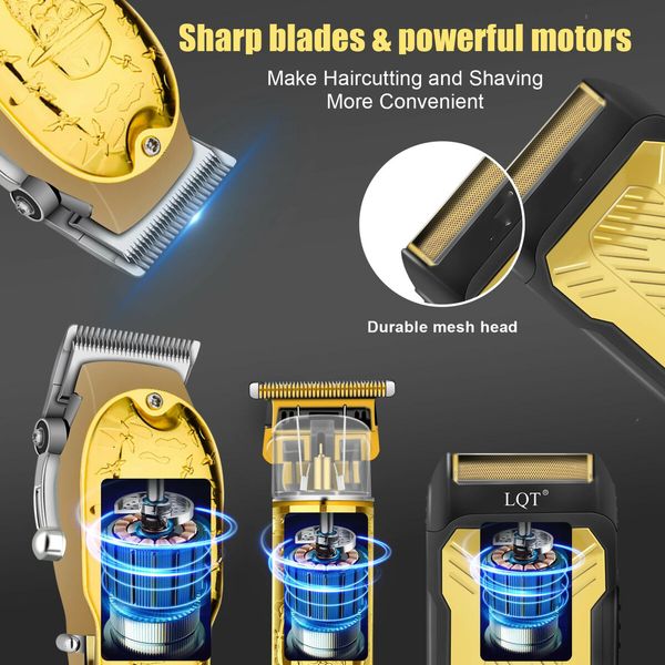 Professional Hair Clipper Set for Men Electric Shaver Razor Cordless Hair Cutting Barber Clippers Beard Trimmer Men’s Grooming Kit
