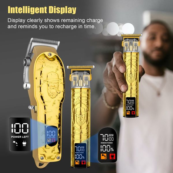 Professional Hair Clipper Set for Men Electric Shaver Razor Cordless Hair Cutting Barber Clippers Beard Trimmer Men’s Grooming Kit