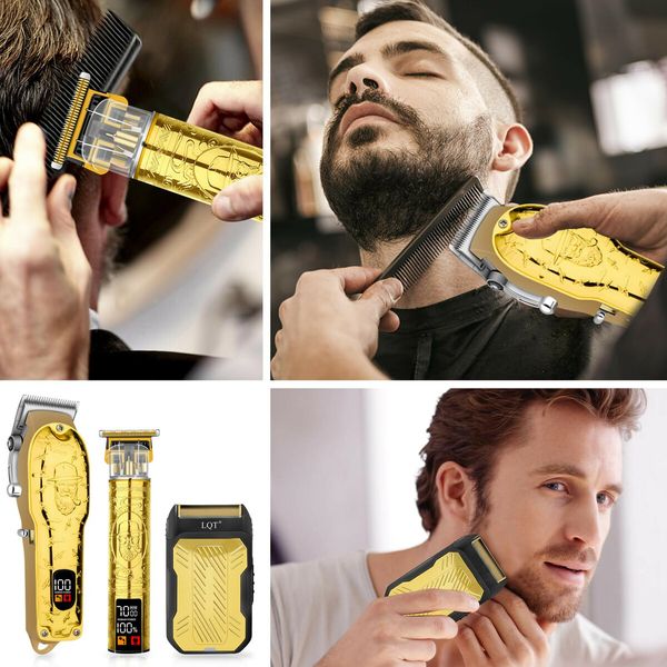 Professional Hair Clipper Set for Men Electric Shaver Razor Cordless Hair Cutting Barber Clippers Beard Trimmer Men’s Grooming Kit