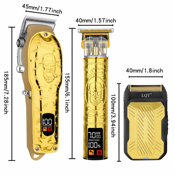 Professional Hair Clipper Set for Men Electric Shaver Razor Cordless Hair Cutting Barber Clippers Beard Trimmer Men’s Grooming Kit