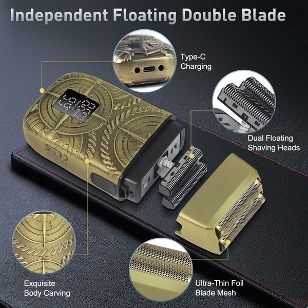 Professional Hair Clippers 3 in 1 Hair Trimmer Beard Trimmer Electric Shavers Razor for Men Cordless Beard Grooming Set LCD Display