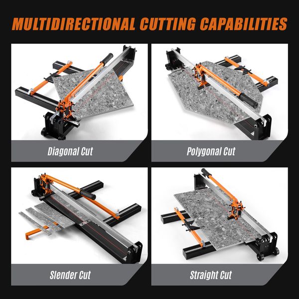 Manual Tile Cutter Tool Porcelain Ceramic Hand Cutting Machine Slicer Equipment with All Steel Frame Alloy Cutter Wheel Infrared Guide