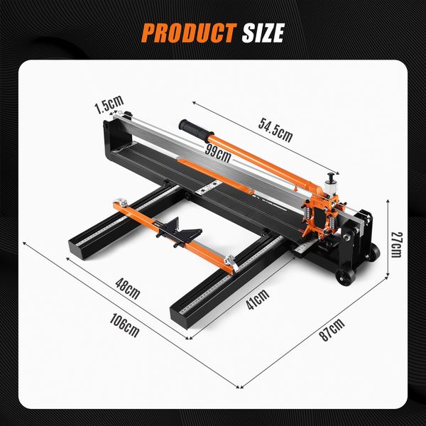 Manual Tile Cutter Tool Porcelain Ceramic Hand Cutting Machine Slicer Equipment with All Steel Frame Alloy Cutter Wheel Infrared Guide