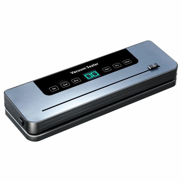 Kitchen Vacuum Sealer Fresh Meat Dry Wet Food Saver Storage Machine Heat Packing 80Kpa 120W Countertop Automatic Airtight Sous Vide Vac Jar with Bags