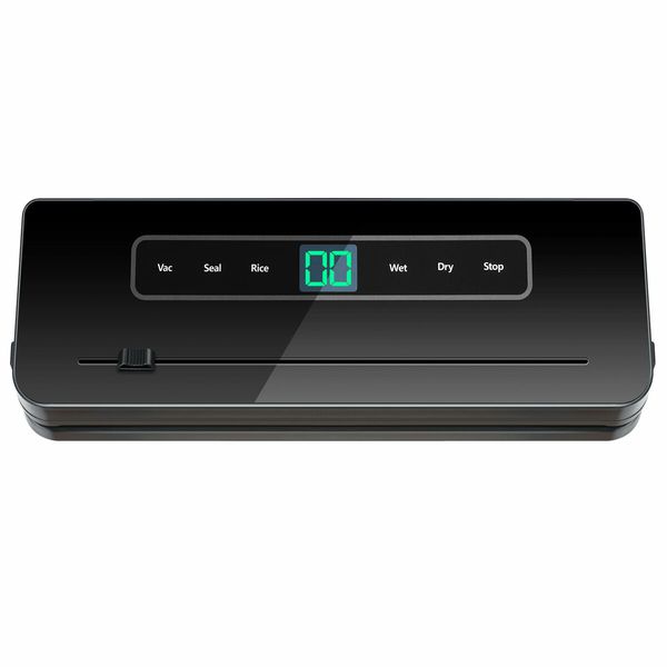 Kitchen Vacuum Sealer Fresh Meat Dry Wet Food Saver Storage Machine Sous Vide Heat Packing 80Kpa 120W Countertop Auto UV Airtight Vac Jar with Bags
